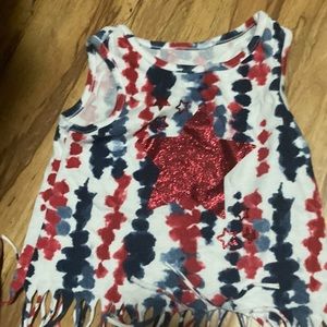 Red blue and white 4 of July little girls